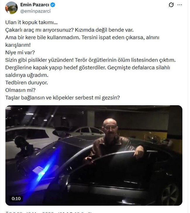 Emin Pazarcı’dan "çakar" tepkilerine zehir zemberek yanıt: "Ulan it kopuk takımı!" - Resim : 2