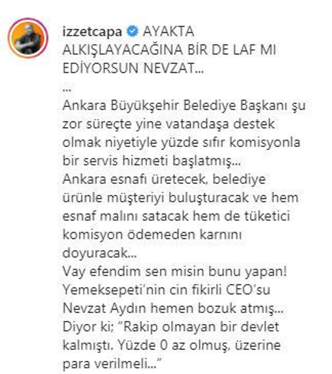 İzzet Çapa'dan Nevzat Aydın'a 'Lezzet Ankara' tepkisi! ‘Hala mı doymadın, ayıptır yahu…' - Resim : 1
