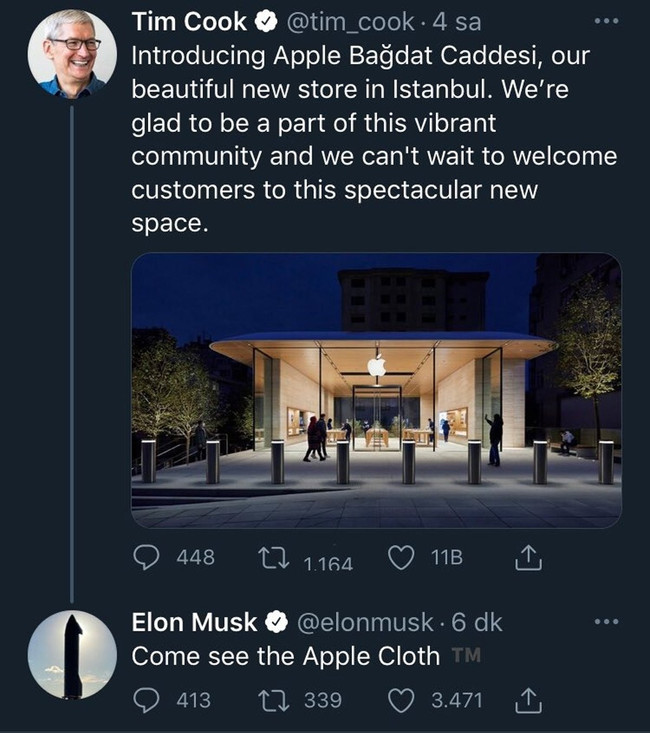 Tim Cook’un İstanbul paylaşımını alaya aldı! Elon Musk’tan ‘bezli’ tepki... - Resim : 1
