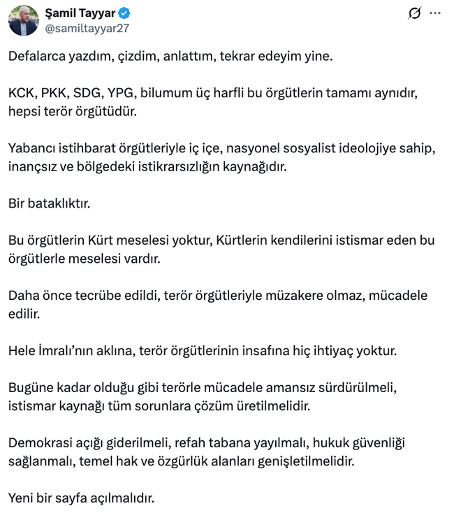 AK Partili isimden çarpıcı Terörsüz Türkiye sözleri! ‘İmralı’nın aklına, örgütlerin insafına…’ - Resim : 1