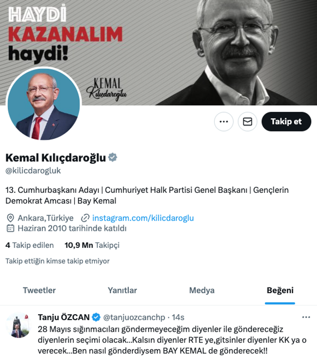 Kemal Kılıçdaroğlu, Tanju Özcan’ın paylaşımını beğendi! ‘Ben nasıl gönderdiysem…’ - Resim : 1