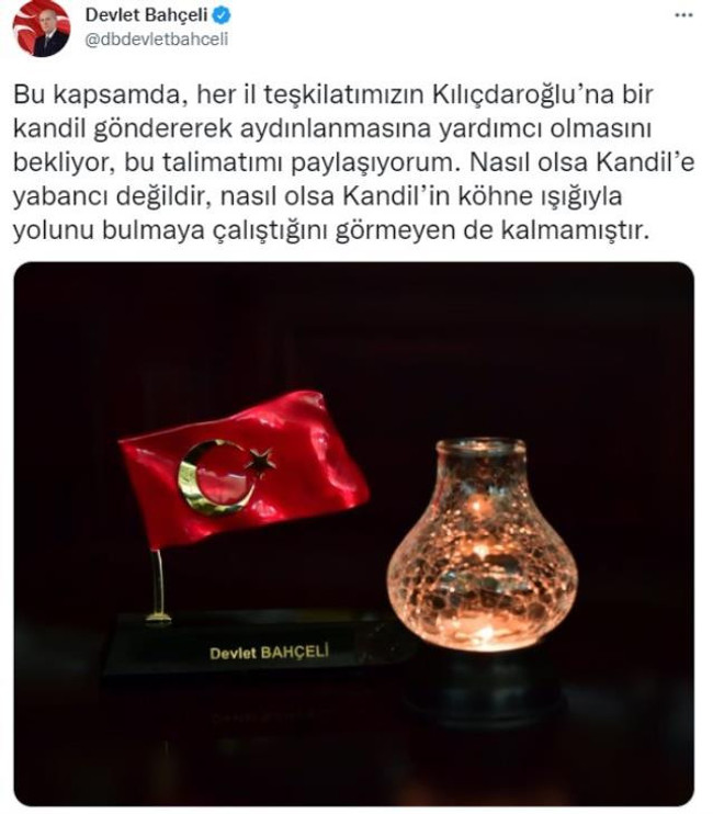 Bahçeli'den Kılıçdaroğlu'na elektrik faturası tepkisi! Fatura restine kandil görseliyle cevap verdi - Resim : 2