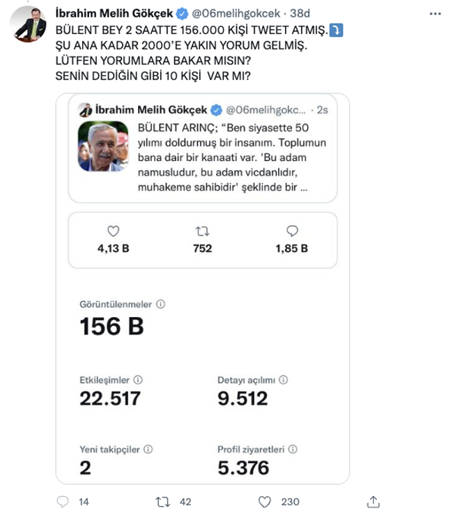 Mehmet Metiner'den sonra Melih Gökçek de Bülent Arınç'a yüklendi! 170 bin kişilik anket yaptı - Resim : 3