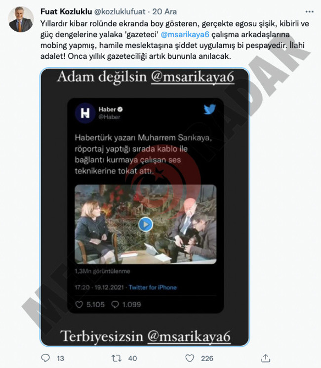 TRT Haber sunucusu Fuat Kozluklu, Muharrem Sarıkaya'yı topa tuttu! "Gazeteci kılıklı pespaye!" - Resim : 3