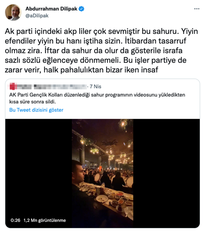 Abdurrahman Dilipak’tan sert sahur eleştirisi! ‘Yiyin efendiler yiyin…’ - Resim : 1