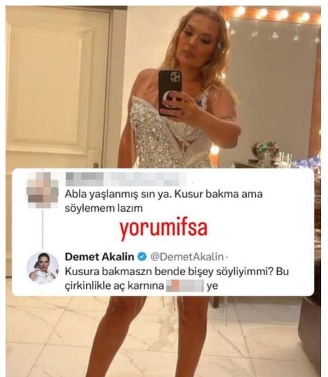 Demet Akalın'dan "Yaşlanmışsın" yorumunu yapan takipçisine skandal cevap! - Resim : 1