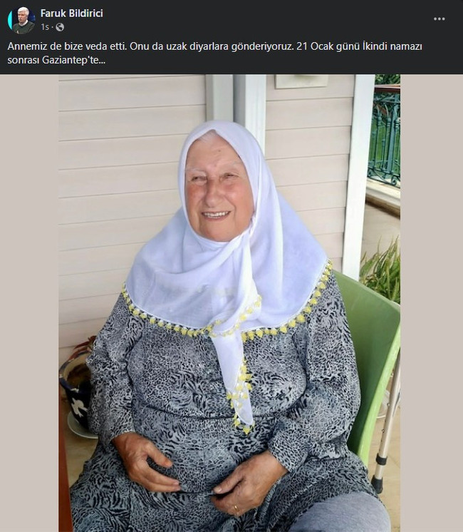 Medya Ombudsmanı Faruk Bildirici, annesini kaybetti - Resim : 1