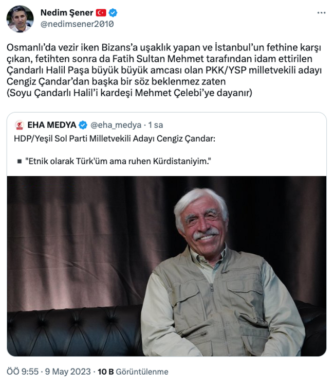 Nedim Şener, Cengiz Çandar’ı hedef aldı! ‘Başka bir söz beklenemez zaten…’ - Resim : 1