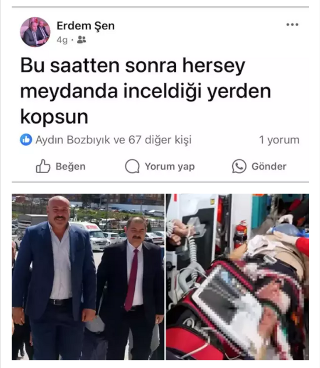 Başkanı öldüren kuzenden dikkat çeken paylaşım! Saatler sonra silmiş - Resim : 1