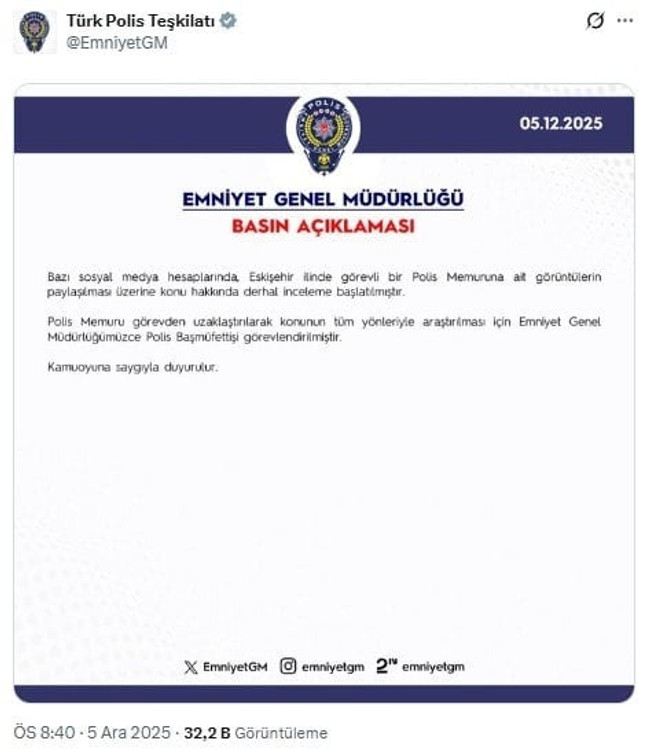 Emniyet'ten açıklama geldi: 'Terörsüz Türkiye' sürecini eleştiren polis hakkında jet işlem! - Resim : 1