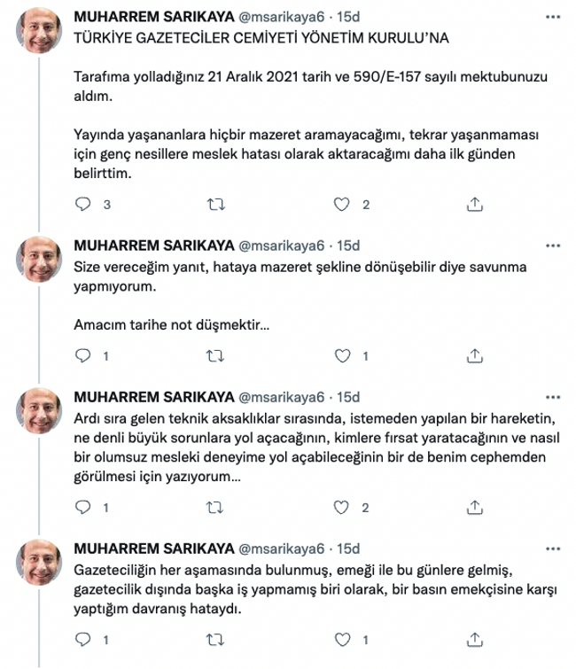 Muharrem Sarıkaya’dan flaş istifa açıklaması! Kınama yayımlamıştı… - Resim : 2