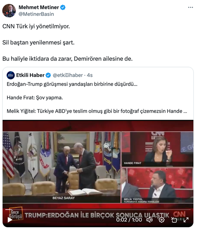 CNN Türk’te canlı yayında Erdoğan-Trump kavgası! ‘Şov yapma… Pişman olursun…’ - Resim : 1