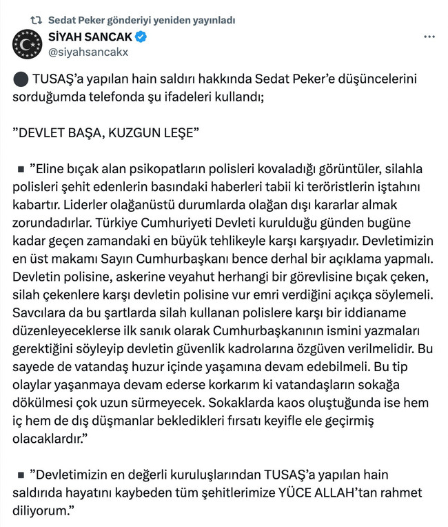 Sedat Peker terör saldırısının ardından konuştu! ‘Yaşanmaya devam ederse uzun sürmeyecek…’ - Resim : 1