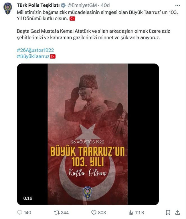 EGM'nin Atatürk’süz 30 Ağustos paylaşımına tepki! Sosyal medyada gündem oldu - Resim : 3