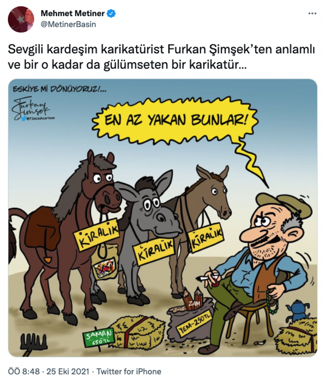 Mehmet Metiner’in karikatür paylaşımı olay oldu! ‘En az yakan bunlar...’ - Resim : 1
