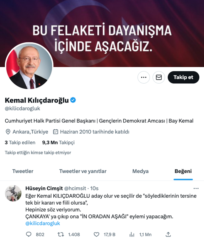 Kılıçdaroğlu’nun beğendiği tweet gündem oldu! ‘Eğer aday olur ve seçilir de…’ - Resim : 1