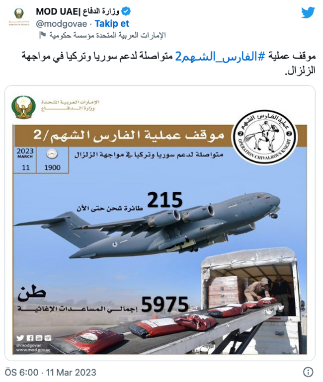 BAE, depremzedelere 215 uçakla yardım malzemesi gönderdi! - Resim : 1