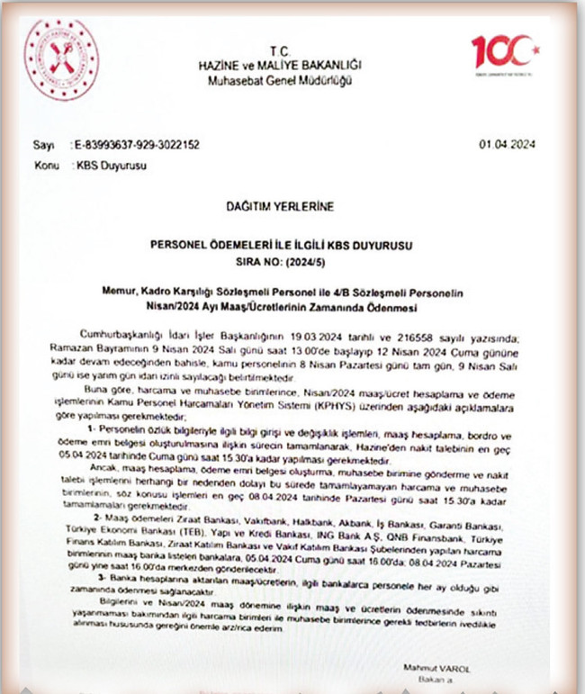 Memur ve emekli maaşları bayram sonrasına kaldı! Hazine'den genelge... - Resim : 1