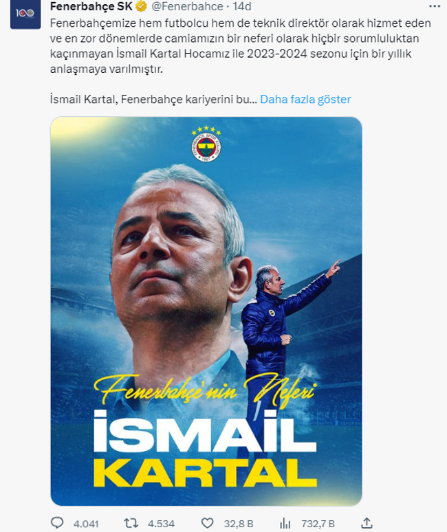Fenerbahçe'nin yeni hocası İsmail Kartal oldu! - Resim : 1