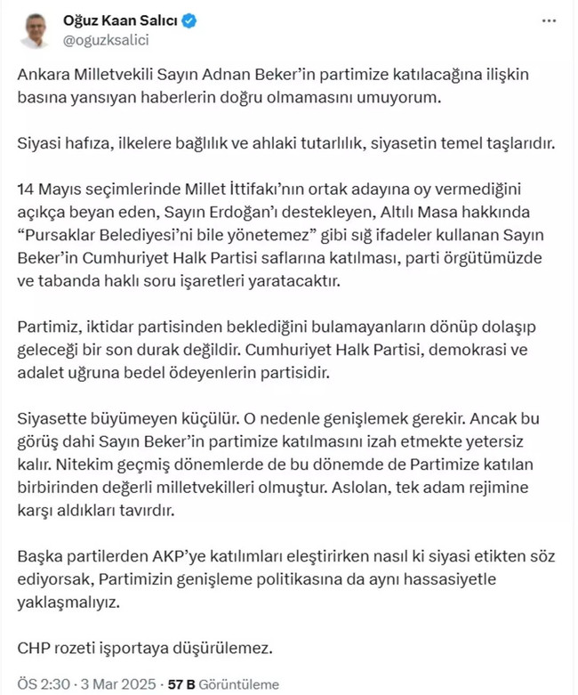 CHP'de Adnan Beker krizi! 3 milletvekili kazan kaldırdı: CHP rozeti işportaya düşürülemez - Resim : 2