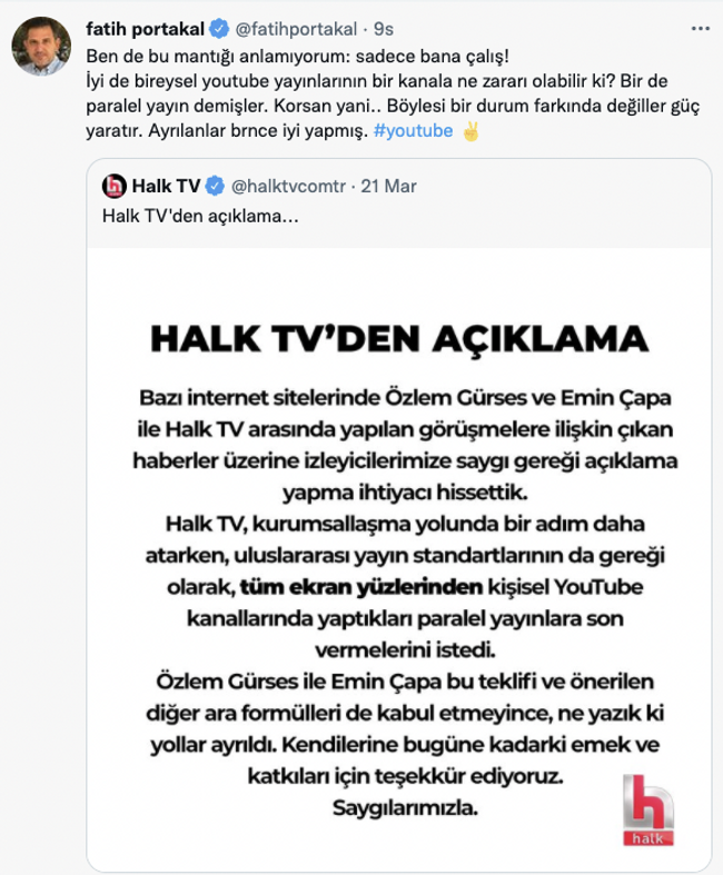Fatih Portakal'dan Halk TV'ye Emin Çapa ve Özlem Gürses tepkisi! "Ayrılanlar bence iyi yapmış" - Resim : 3