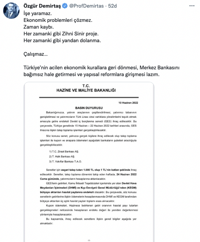 Ekonomist Özgür Demirtaş'tan 'GES' tepkisi: "Türkiye’nin acilen..." - Resim : 1