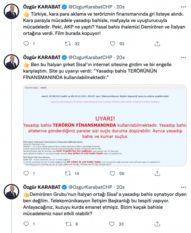 CHP’li Özgür Karabat’tan Demirören’le ilgili çarpıcı iddia: İtalyan ortağı kaçak bahis işi yapıyor… - Resim : 1