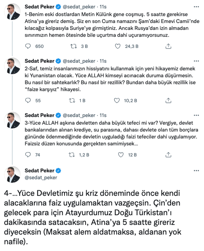 Sedat Peker’den Metin Külünk’e olay yanıt!  ‘5 saatte Atina’dayız’ demişti… - Resim : 1