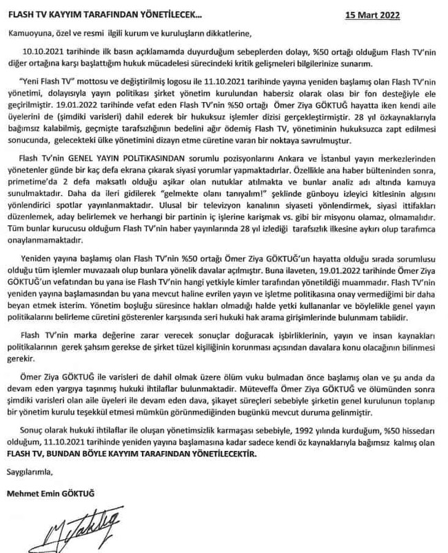 Anlaşmazlık yargıya taşınmıştı! Flash TV, kayyım ile yönetilecek - Resim : 1