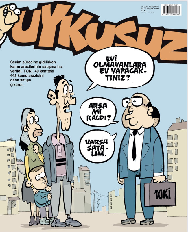 Uykusuz’dan çarpıcı ‘TOKİ’ kapağı! ‘Arsa mı kaldı…’ - Resim : 1