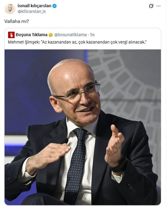 Yeni Şafak yazarı Bakan Şimşek'i fena ti'ye aldı! "Valla mı?" - Resim : 1