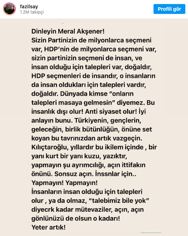 Fazıl Say Selahattin Demirtaş’a destek çıktı! ‘Çok haklısın, bravo!..’ - Resim : 2