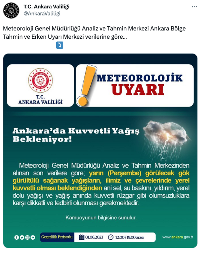 Ankara Valiliği saat verdi: 'Sağanak' uyarısı… Ani sel ve su baskını riski! - Resim : 2