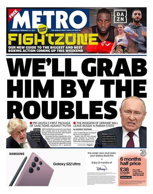 Dış basında manşetler yaptırımlara ayrıldı! 'Boris; deli Vlad'ı durdur!' - Resim : 4