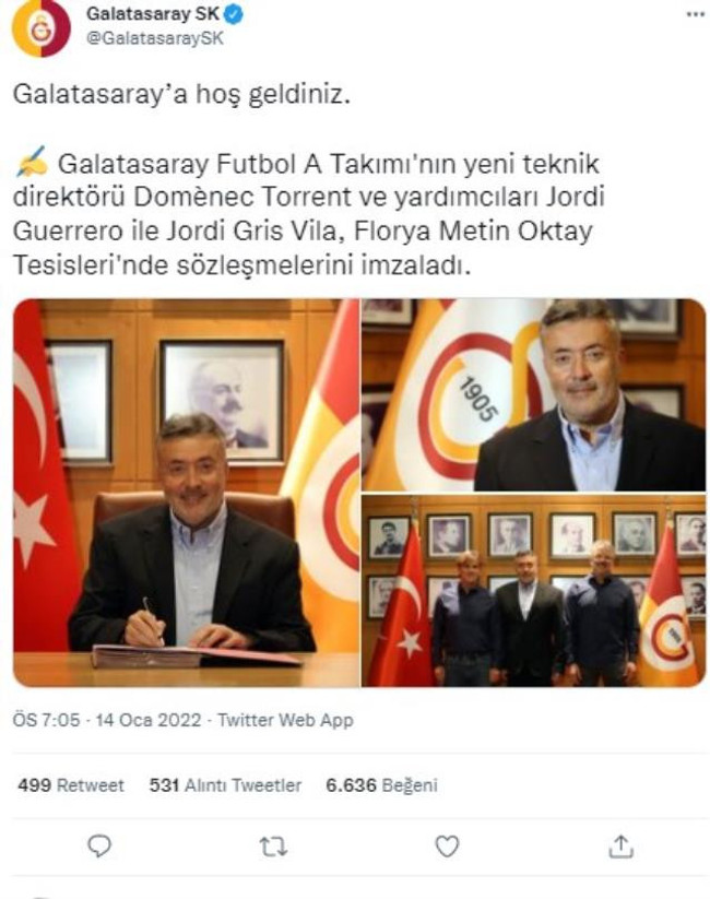 Galatasaray'da imzalar peş peşe atıldı! Domènec Torrent resmen takımın başında - Resim : 3