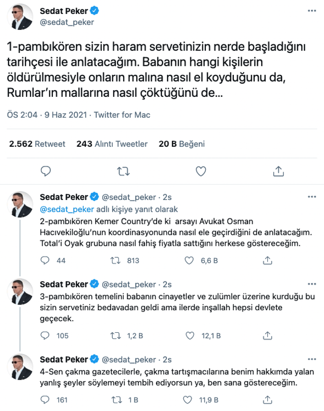Sedat Peker yine Demirören ailesini hedef aldı! ‘Milletin malına nasıl el koyduğunuzu anlatacağım…’ - Resim : 1