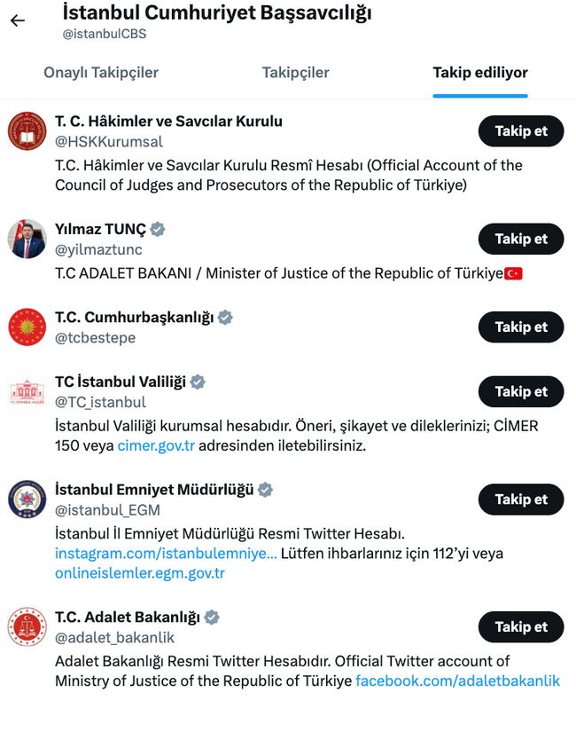 İstanbul Cumhuriyet Başsavcılığı X hesabı açtı! 6 hesap takibe alındı… - Resim : 1