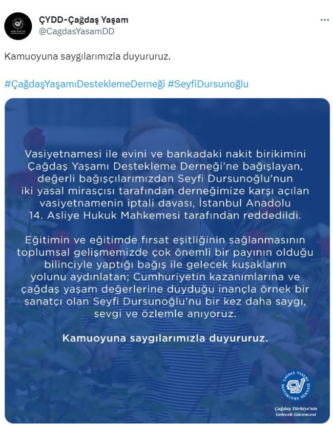 Yeğenleri itiraz etmişti: Seyfi Dursunoğlu'nun miras davasında karar çıktı - Resim : 1