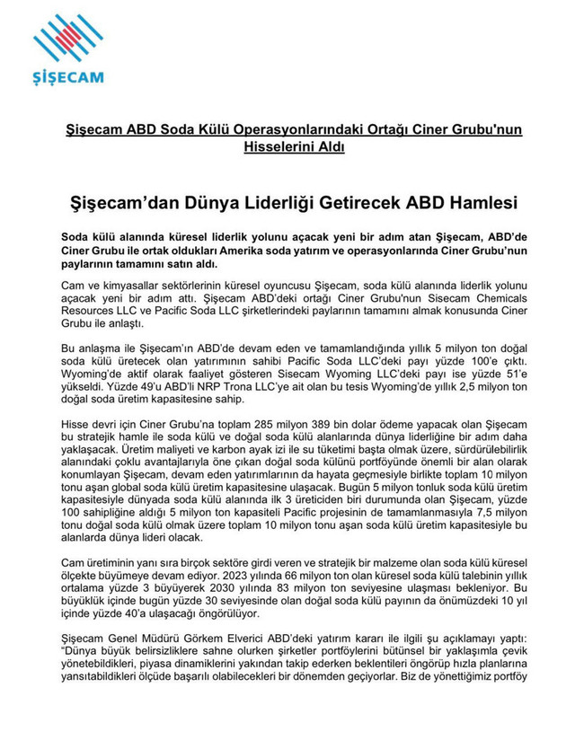 Habertürk ve Show TV'nin ardından Ciner'den bir satış daha - Resim : 1