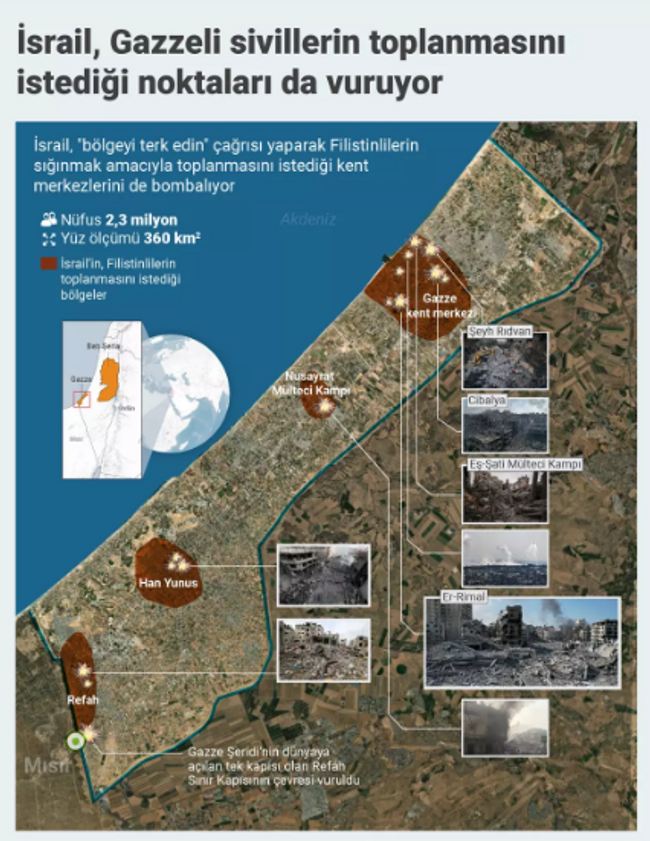 İsrail halkın toplandığı kent merkezlerini vuruyor! Kara harekatı mı başlıyor? - Resim : 1