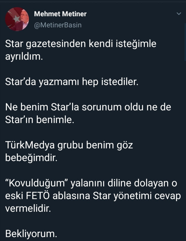 Mehmet Metiner'den Star gazetesi yönetimine çağrı: "Bu elemanın yalanını..." - Resim : 4