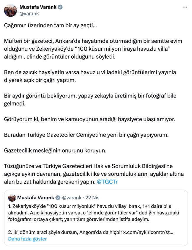 Mustafa Varank’tan Deniz Zeyrek’e ‘sessizlik’ tepkisi! ‘Aranılan haysiyete ulaşılamıyor!..’ - Resim : 1