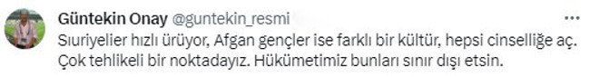 Ünlü yorumcu Güntekin Onay'dan Suriyeli ve Afganlar ile ilgili olay sözler - Resim : 1