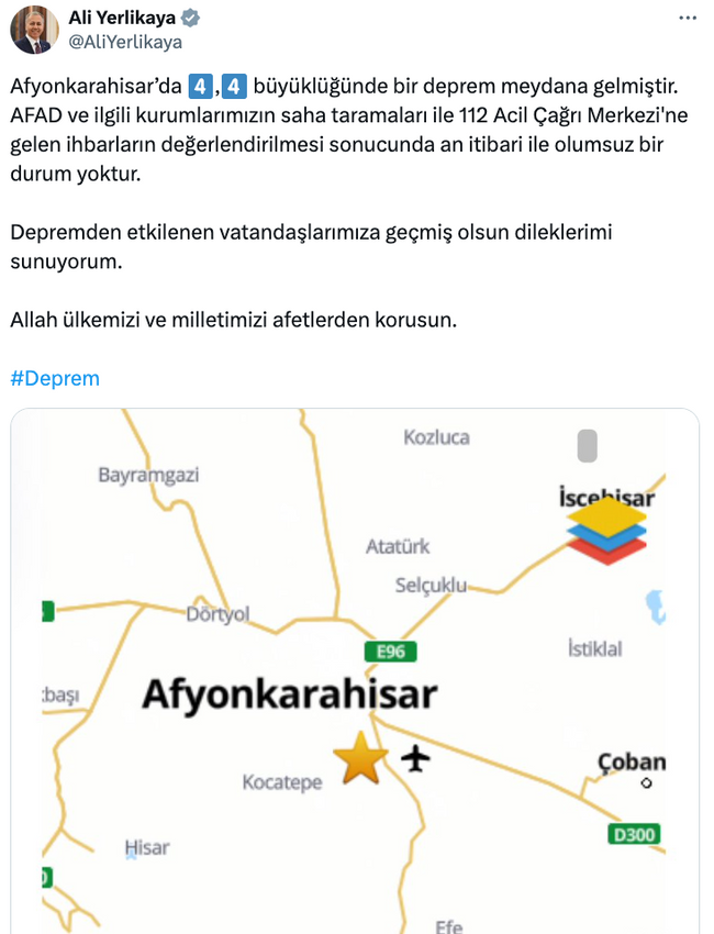 Afyonkarahisar peş peşe 2 depremle güne uyandı! Bakan Ali Yerlikaya’dan açıklama geldi… - Resim : 2