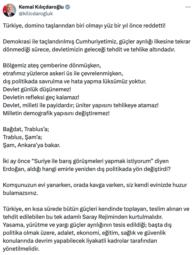 Kemal Kılıçdaroğlu'ndan Erdoğan'a Suriye tepkisi! Hangi emirle fikir değiştirdi? - Resim : 2