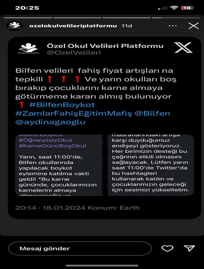 Bilfen'deki fahiş ücret velileri ayaklandırdı! "Karne" protestosu... - Resim : 2