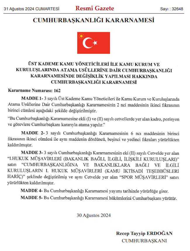 Cumhurbaşkanı Erdoğan'dan kendisine yeni yetki! Resmi Gazete'de yayımlandı… - Resim : 1