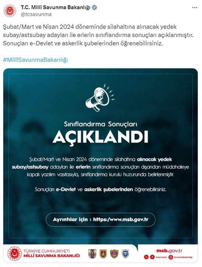 MSB duyurdu… Şubat celp dönemi askerlik yerleri açıklandı! - Resim : 1