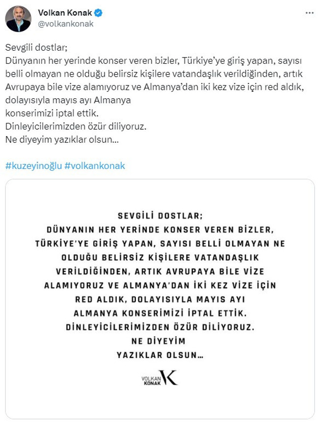 Volkan Konak'tan Almanya'ya 'vize' tepkisi: 'Yazıklar olsun' - Resim : 1