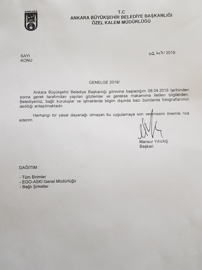 Mansur Yavaş’tan dikkat çeken genelge! Yasakladı - Resim : 1